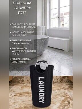 Brand New DOKEHOM Black Laundry Hampers / Totes
